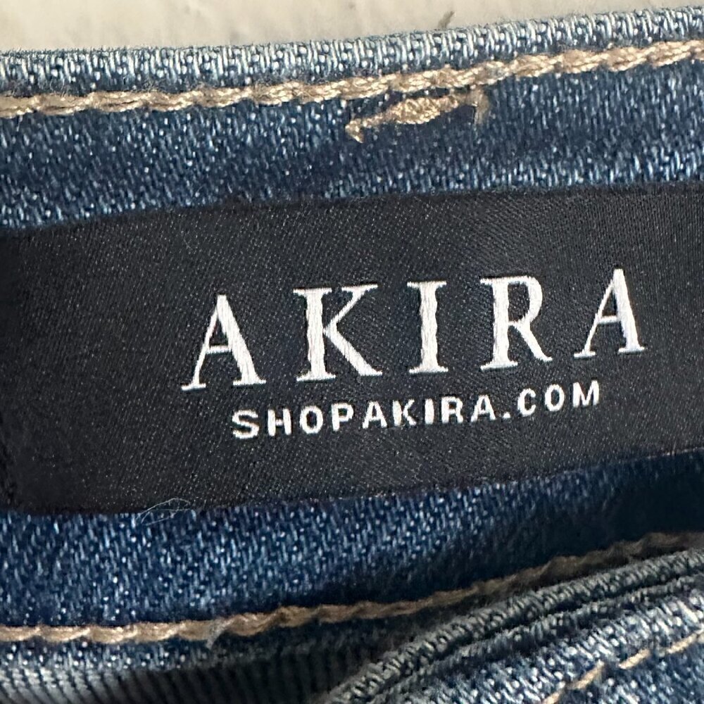 EUC - AKIRA Label Too Good High Waisted Rhinestone Fringe Skinny Jeans - Size 13 - Picture 12 of 15
